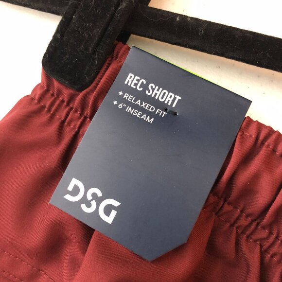 DSG Mens Rec Short Relaxed Fit 6" Inseam Water Repellent Red Mesh Lined S - Picture 3 of 6